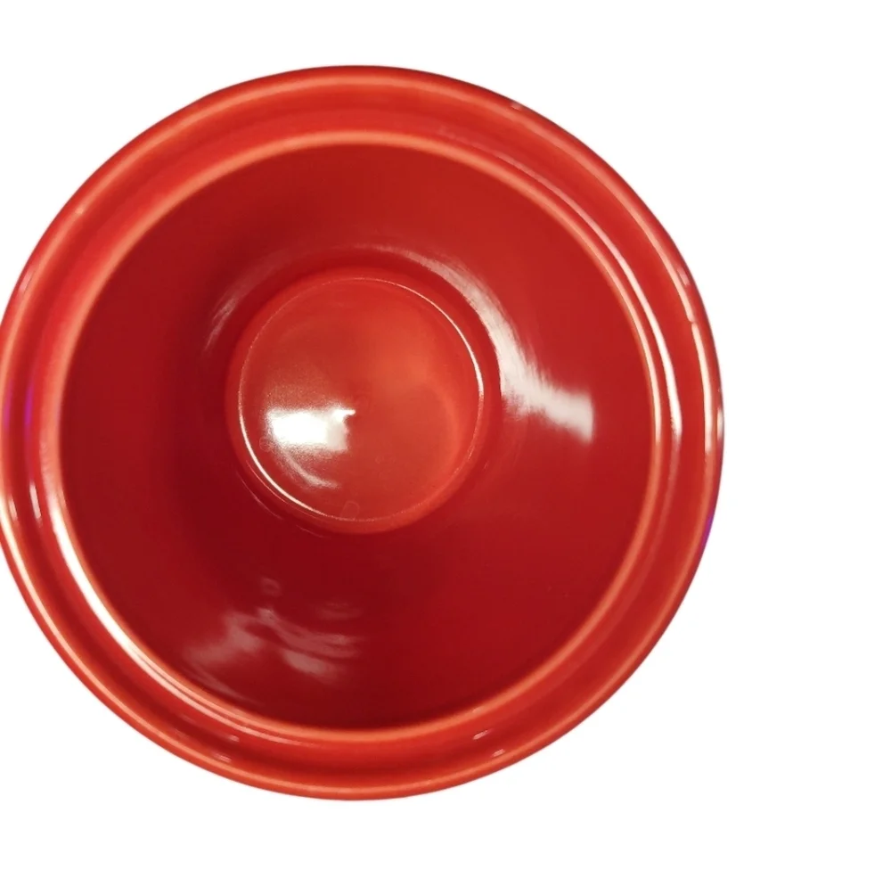 FIESTA MEDIUM pet dog bone CANISTER treat cookie CROCK SCARLET